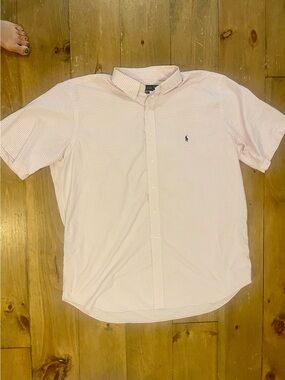 Polo by Ralph Lauren Light Pink Gingham Short-Sleeve Button-Down Shirt